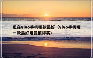 现在vivo手机哪款最好（vivo手机哪一款最好用最值得买）