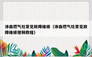 沛森燃气灶常见故障维修（沛森燃气灶常见故障维修视频教程）