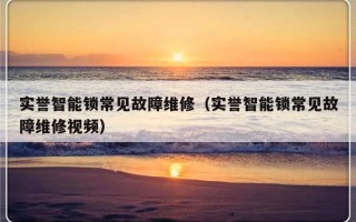 实誉智能锁常见故障维修（实誉智能锁常见故障维修视频）