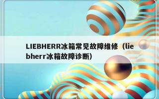 LIEBHERR冰箱常见故障维修（liebherr冰箱故障诊断）