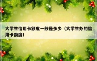 大学生信用卡额度一般是多少（大学生办的信用卡额度）