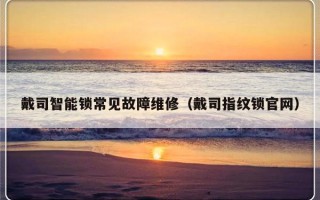 戴司智能锁常见故障维修（戴司指纹锁官网）