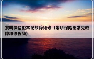 黎明保险柜常见故障维修（黎明保险柜常见故障维修视频）