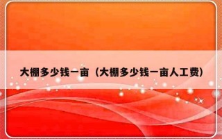 大棚多少钱一亩（大棚多少钱一亩人工费）