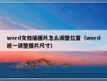 word文档插图片怎么调整位置（word统一调整图片尺寸）