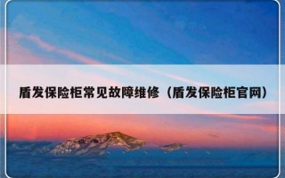 盾发保险柜常见故障维修（盾发保险柜官网）