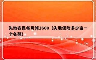 失地农民每月领1600（失地保险多少亩一个名额）