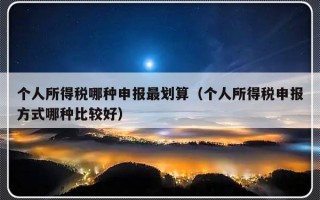 个人所得税哪种申报最划算（个人所得税申报方式哪种比较好）