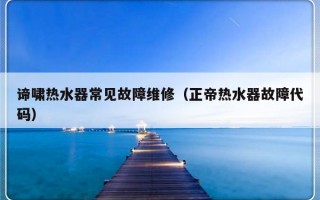 谛啸热水器常见故障维修（正帝热水器故障代码）