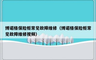 博诺格保险柜常见故障维修（博诺格保险柜常见故障维修视频）