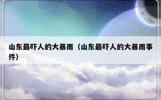 山东最吓人的大暴雨（山东最吓人的大暴雨事件）