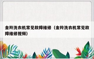 金羚洗衣机常见故障维修（金羚洗衣机常见故障维修视频）