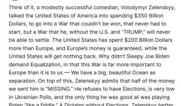 特朗普：泽连斯基是只会玩弄拜登的喜剧演员|界面新闻 · 天下