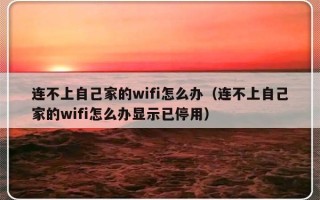 连不上自己家的wifi怎么办（连不上自己家的wifi怎么办显示已停用）