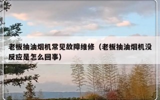 老板抽油烟机常见故障维修（老板抽油烟机没反应是怎么回事）