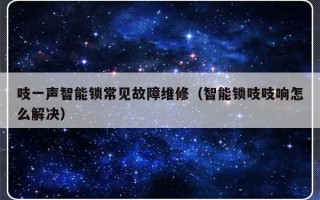 吱一声智能锁常见故障维修（智能锁吱吱响怎么解决）