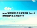 word文档插图片怎么调整位置（word文档插图片怎么调整大小）