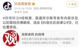 抖音回应“落马副行长出狱当网红”：以犯罪经历博眼球，已禁言|界面新闻 · 科技