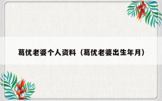 葛优老婆个人资料（葛优老婆出生年月）