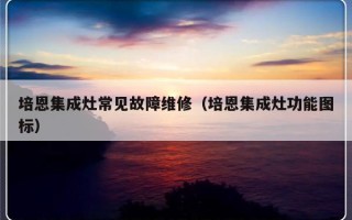 培恩集成灶常见故障维修（培恩集成灶功能图标）