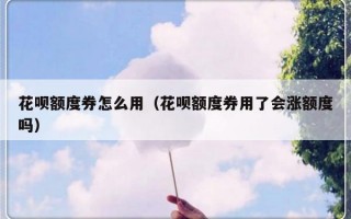 花呗额度券怎么用（花呗额度券用了会涨额度吗）