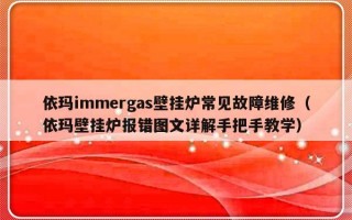 依玛immergas壁挂炉常见故障维修（依玛壁挂炉报错图文详解手把手教学）