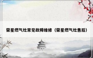 荣星燃气灶常见故障维修（荣星燃气灶售后）