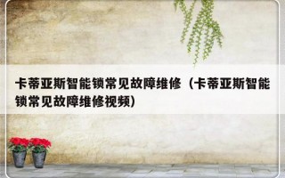 卡蒂亚斯智能锁常见故障维修（卡蒂亚斯智能锁常见故障维修视频）