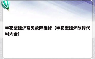 申花壁挂炉常见故障维修（申花壁挂炉故障代码大全）