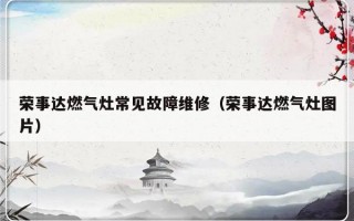 荣事达燃气灶常见故障维修（荣事达燃气灶图片）