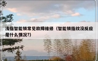 浅指智能锁常见故障维修（智能锁指纹没反应是什么情况?）