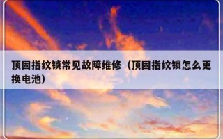 顶固指纹锁常见故障维修（顶固指纹锁怎么更换电池）