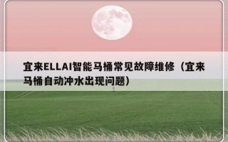 宜来ELLAI智能马桶常见故障维修（宜来马桶自动冲水出现问题）