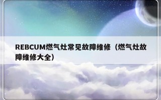 REBCUM燃气灶常见故障维修（燃气灶故障维修大全）