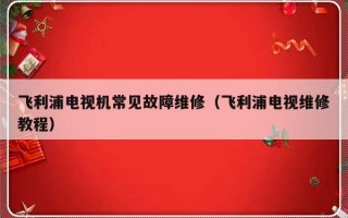 飞利浦电视机常见故障维修（飞利浦电视维修教程）