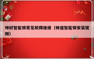 帅好智能锁常见故障维修（帅道智能锁安装视频）