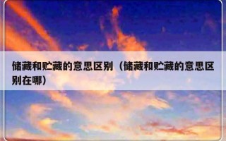 储藏和贮藏的意思区别（储藏和贮藏的意思区别在哪）