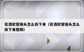 花洒软管接头怎么拆下来（花洒软管接头怎么拆下来视频）