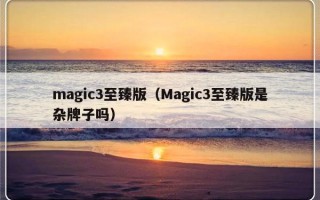 magic3至臻版（Magic3至臻版是杂牌子吗）