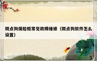 斑点狗保险柜常见故障维修（斑点狗软件怎么设置）