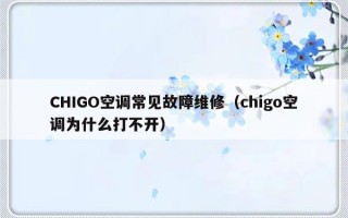 CHIGO空调常见故障维修（chigo空调为什么打不开）