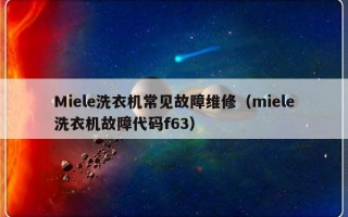 Miele洗衣机常见故障维修（miele洗衣机故障代码f63）