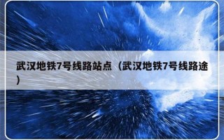 武汉地铁7号线路站点（武汉地铁7号线路途）