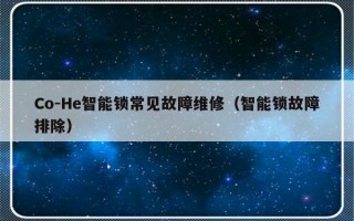 Co-He智能锁常见故障维修（智能锁故障排除）