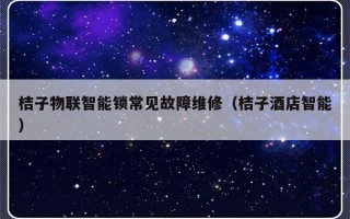 桔子物联智能锁常见故障维修（桔子酒店智能）