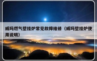 威玛燃气壁挂炉常见故障维修（威玛壁挂炉使用说明）