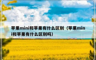 苹果mini和苹果有什么区别（苹果mini和苹果有什么区别吗）