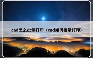 cad怎么批量打印（cad如何批量打印）