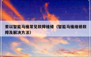 索以智能马桶常见故障维修（智能马桶维修故障及解决方法）