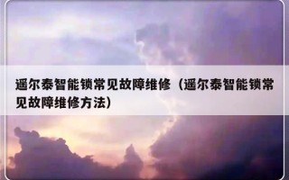 遥尔泰智能锁常见故障维修（遥尔泰智能锁常见故障维修方法）